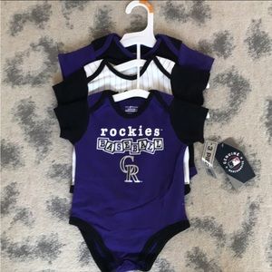 Colorado Rockies Mlb 3 Pack Onesies Size 12 Months